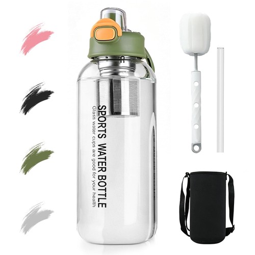 Water bottle glass - bottle, litre