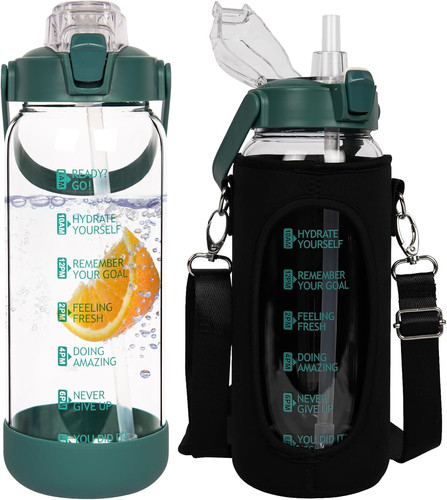 Large glass water bottle - glass,